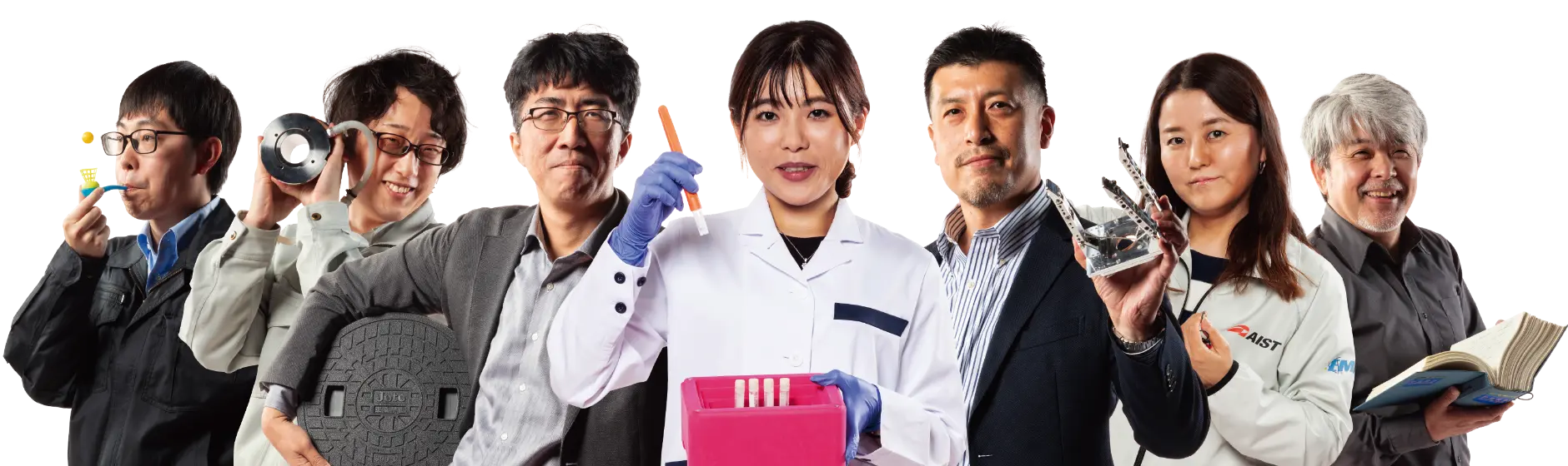 研究者たちの写真
