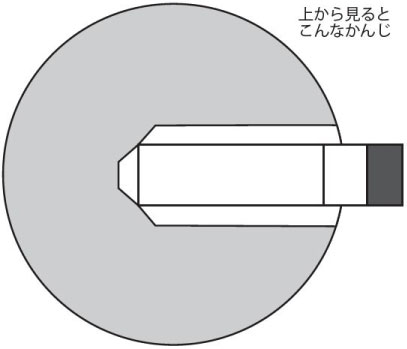 CDに貼りつけた際の上からのイラスト